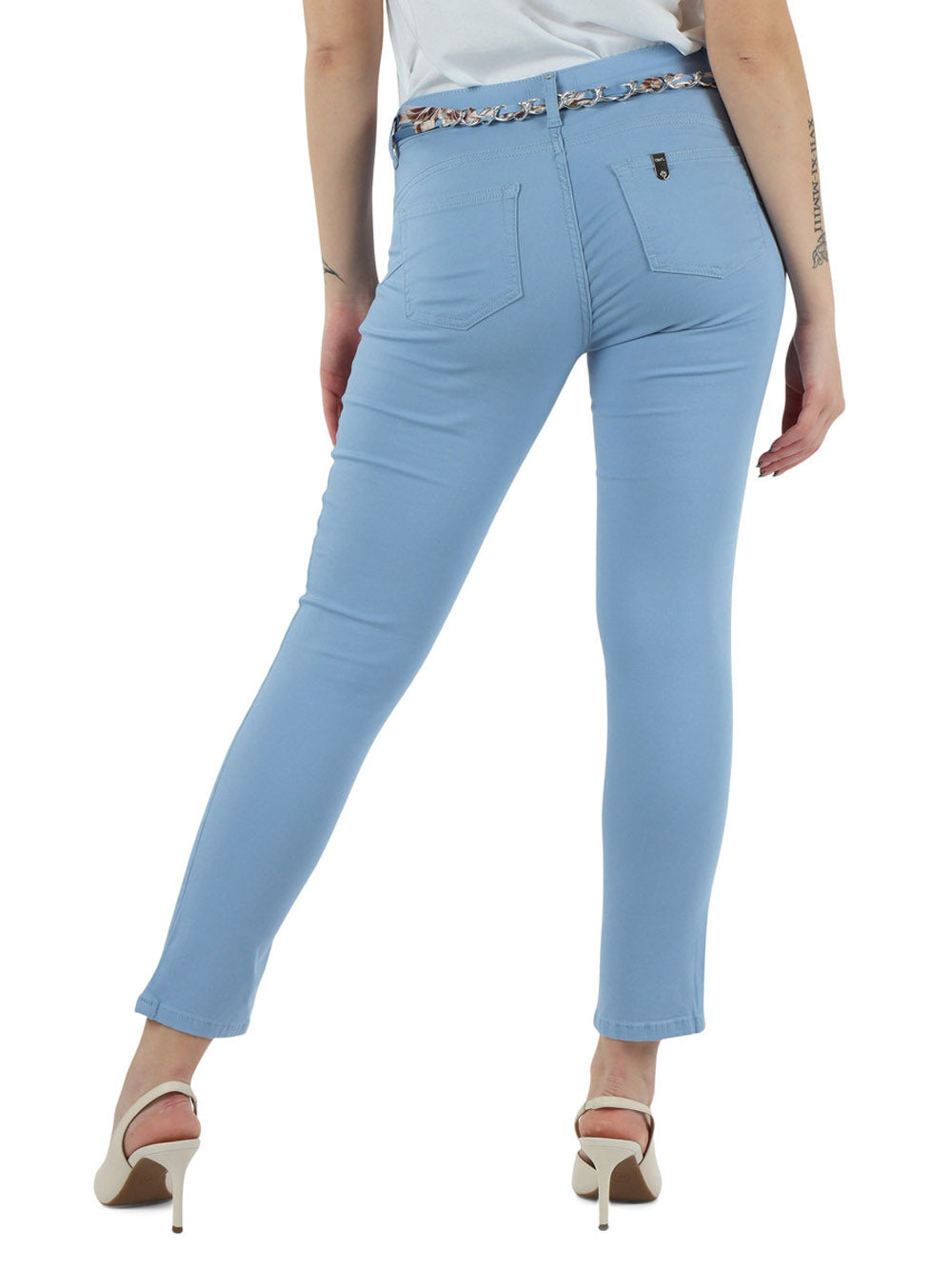 LIU.JO WHITE Pantalone Chino B.Up Ideal Liu Jo - Celeste Celeste