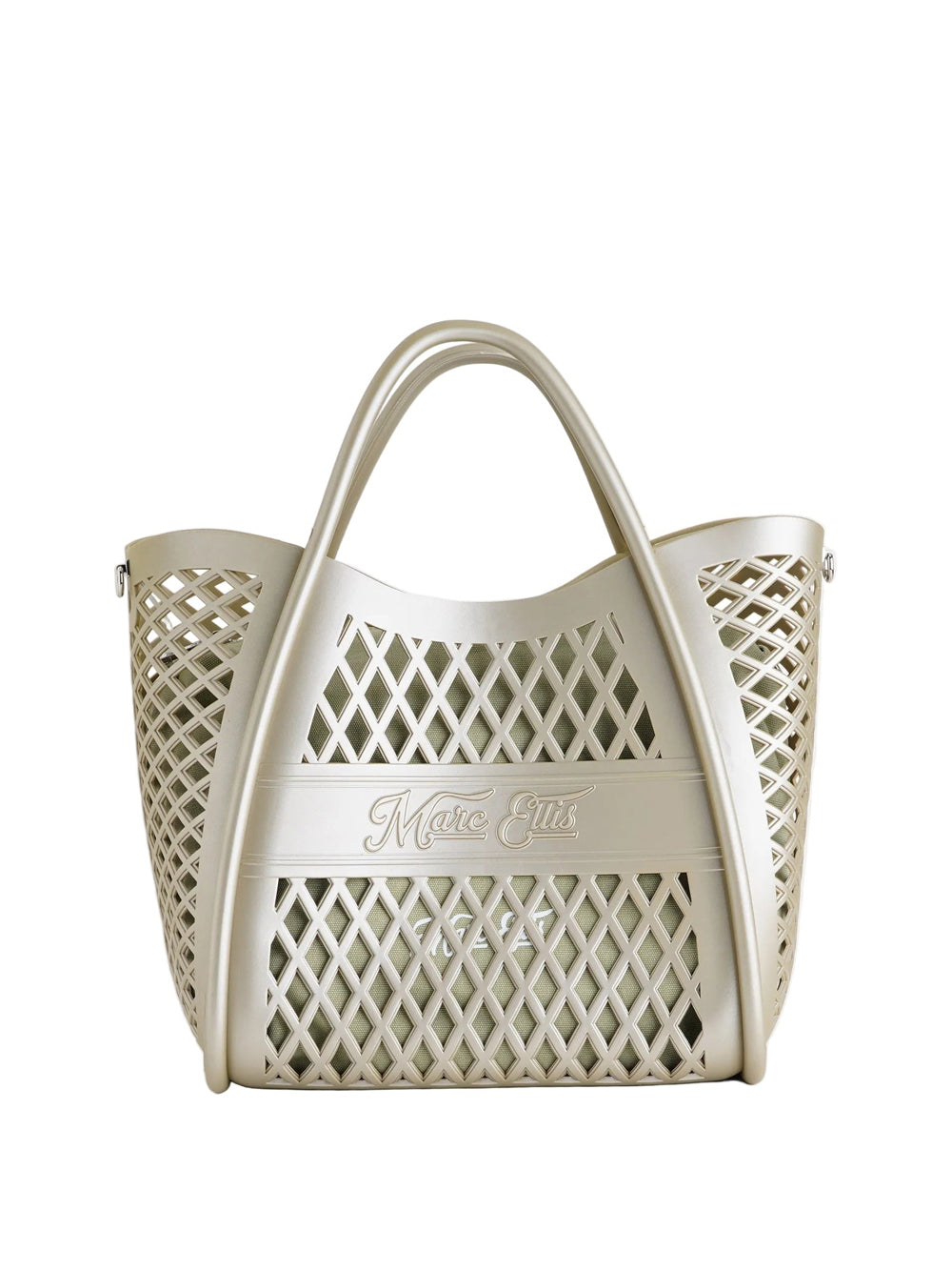 MARC ELLIS Borsa a Mano Flat Basket M Marc Ellis - Kaki/Argento Kaki/argento