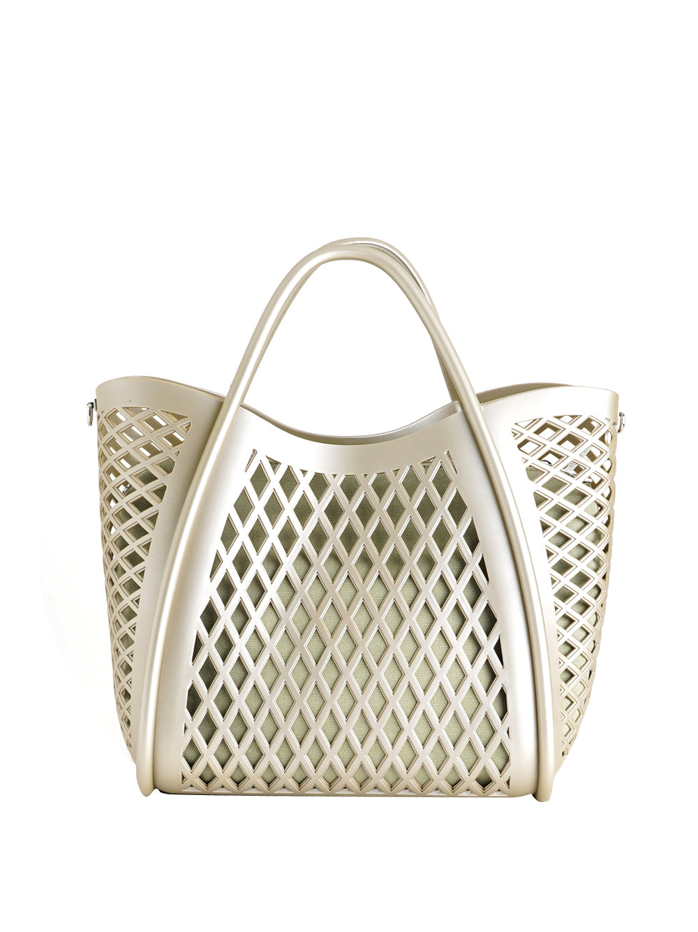 MARC ELLIS Borsa a Mano Flat Basket M Marc Ellis - Kaki/Argento Kaki/argento