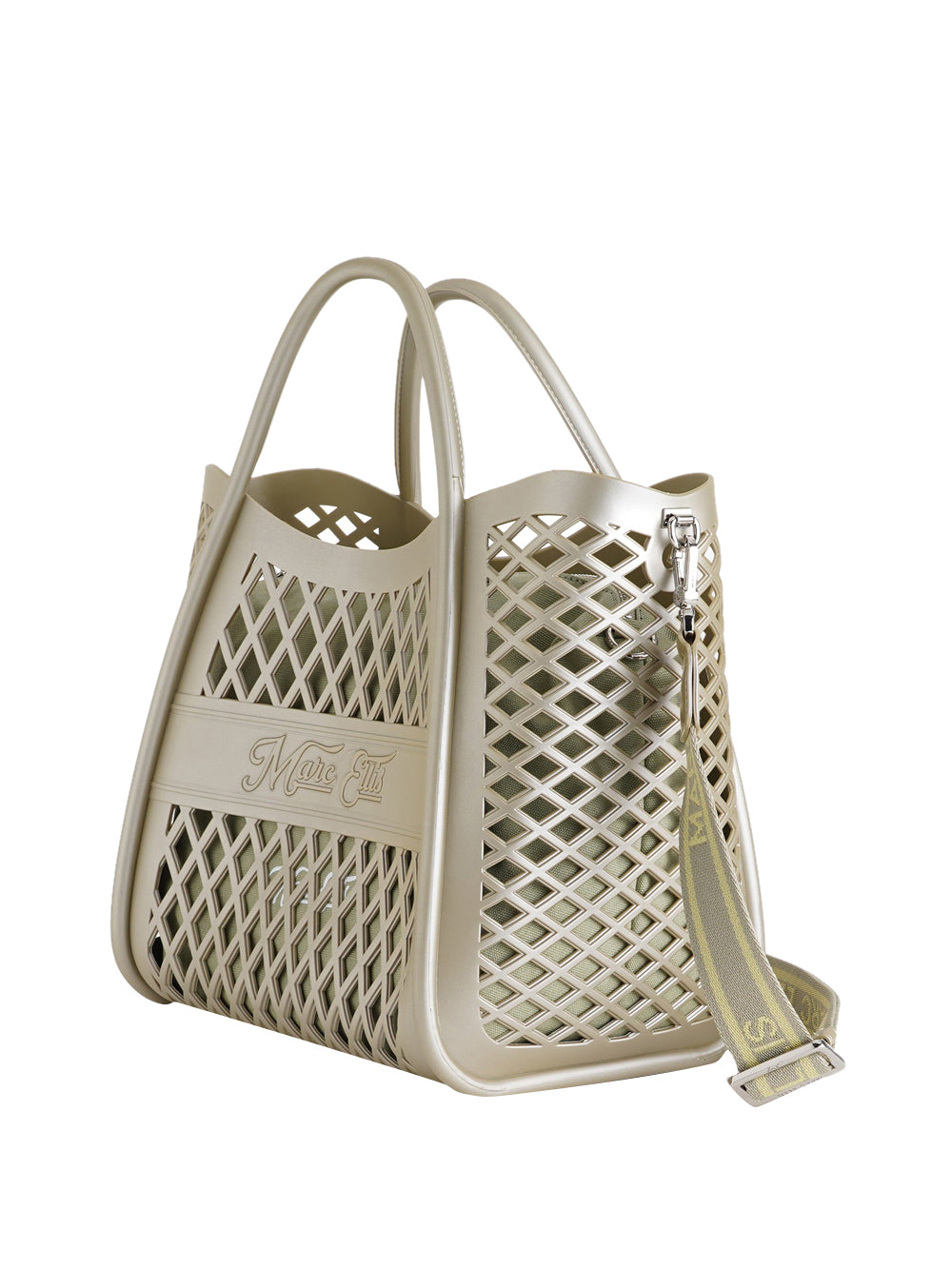 MARC ELLIS Borsa a Mano Flat Basket M Marc Ellis - Kaki/Argento Kaki/argento