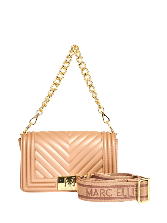 MARC ELLIS Borsa a Tracolla Flat S 26 Marc Ellis - Moka/Oro Moka/oro