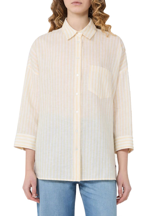 MAXMARA WEEKEND 2USCITA Max Mara Camicia In Tela Di Lino A Righe - Giallo chiaro Giallo Chiaro