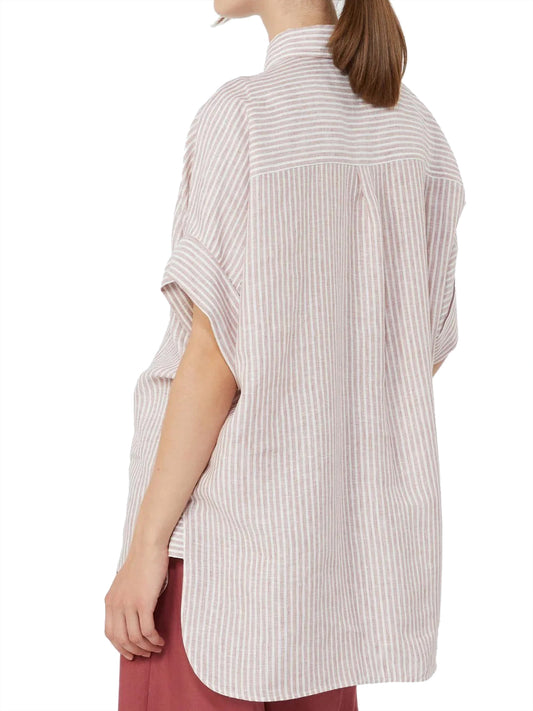 MAXMARA WEEKEND 2USCITA Max Mara Camicia In Tela Di Lino - Rosa/Bianco Rosa antico