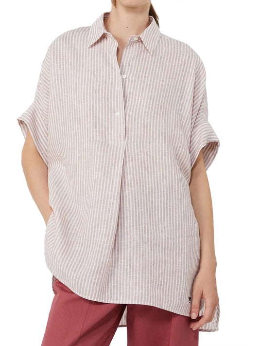 MAXMARA WEEKEND 2USCITA Max Mara Camicia In Tela Di Lino - Rosa/Bianco Rosa antico