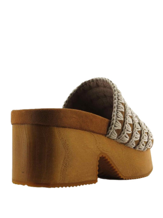 MOU Mou Sandalo Monoband High Heel Wood Cognac Cognac