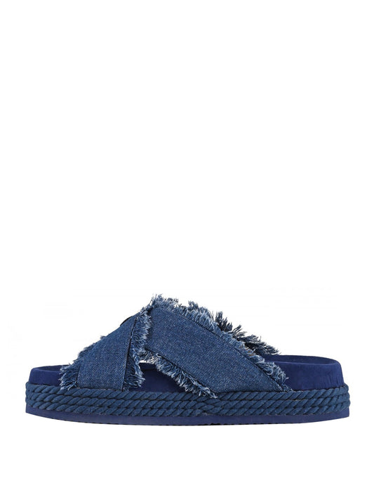 MOU Mou Sandalo Criss Cross - Denim DENIM