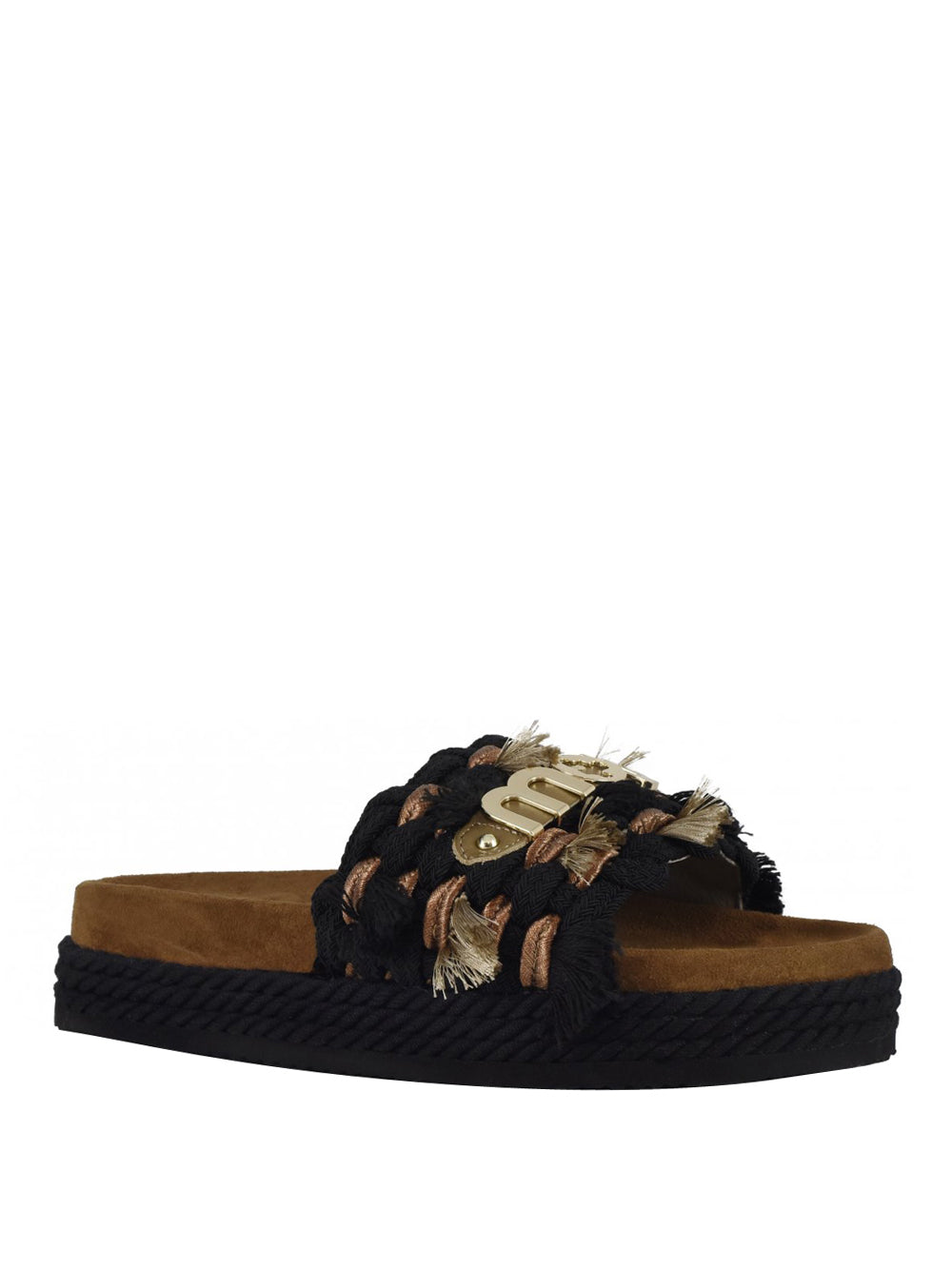MOU Mou Sandalo Monoband Rope Fringes - Nero Nero