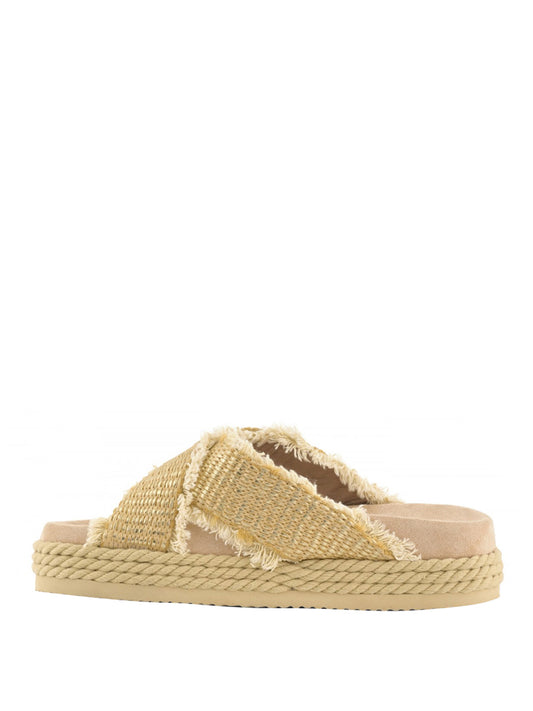 MOU Mou Sandalo Criss Cross Rope - Raffia RAFFIA