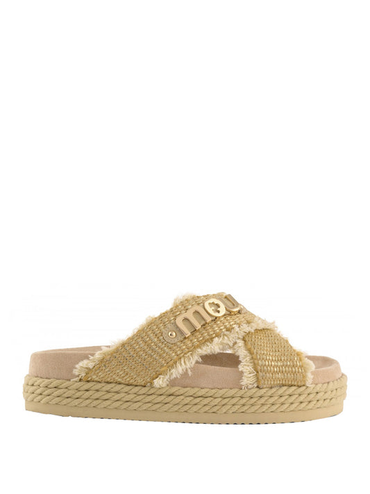 MOU Mou Sandalo Criss Cross Rope - Raffia RAFFIA