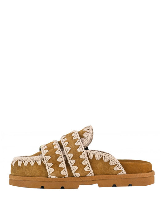 MOU Mou Ciabatte Low Bio Sabat Two Buckles Cognac Cognac