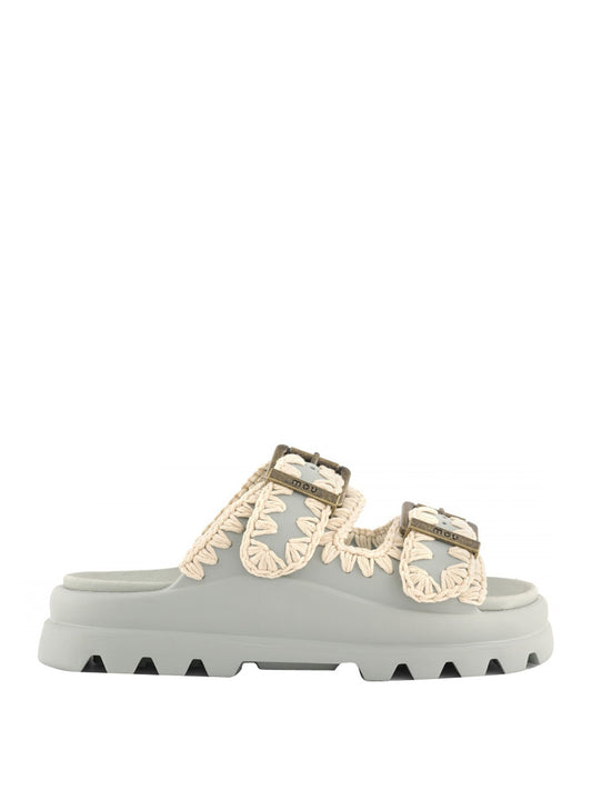MOU Mou Sandalo Eva One Piece Slide Two Buckle - Tea TEA