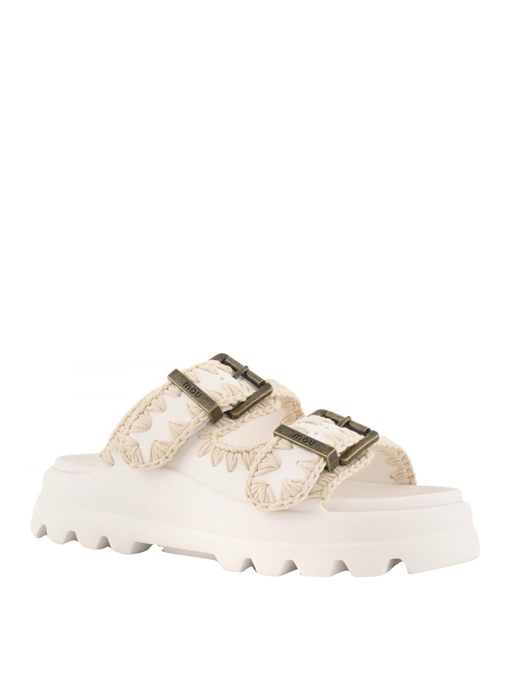 MOU Mou Sandalo Eva One Piece Slide Two Buckle - Bianco Bianco