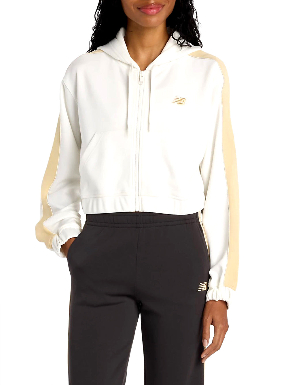 NEW BALANCE Felpa New Balance Interlock Full Zip - Bianco Bianco