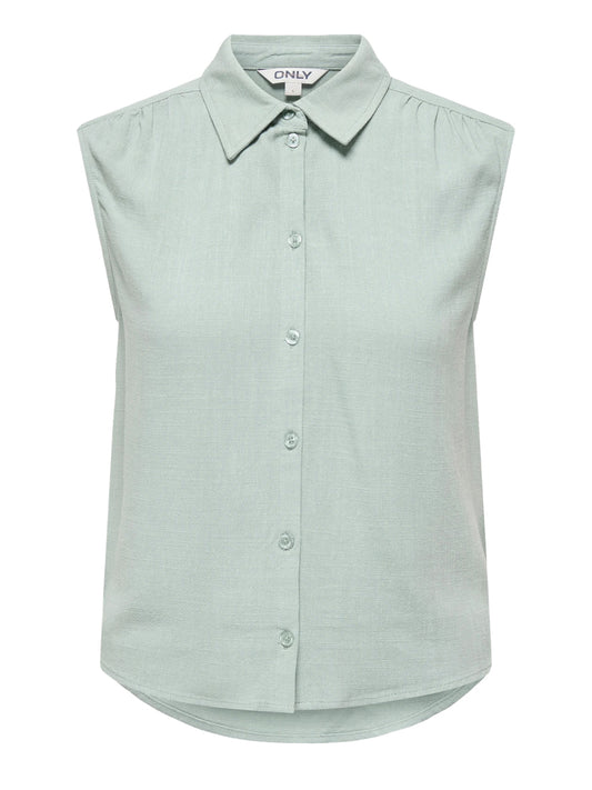 ONLY DROP 1 Camicia Onlsiesta Lino Only - Turchese Turchese