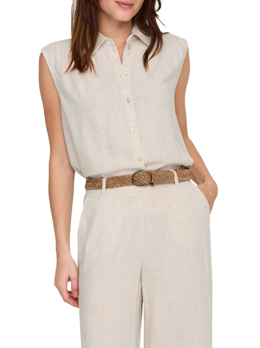 ONLY DROP 1 Camicia Onlsiesta Lino Only - Beige Beige