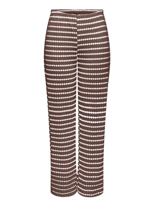 Pantalone Onleva Stripe Wide Leg Only - Marrone