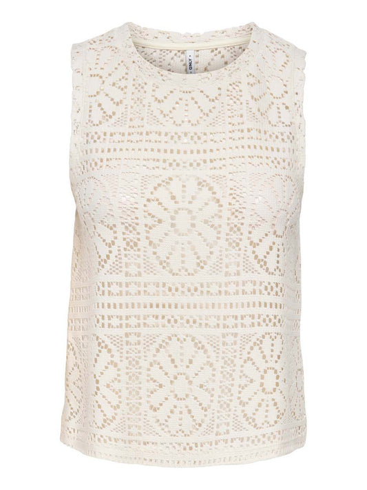 Canotta Onllian Lace Tank Only - Bianco