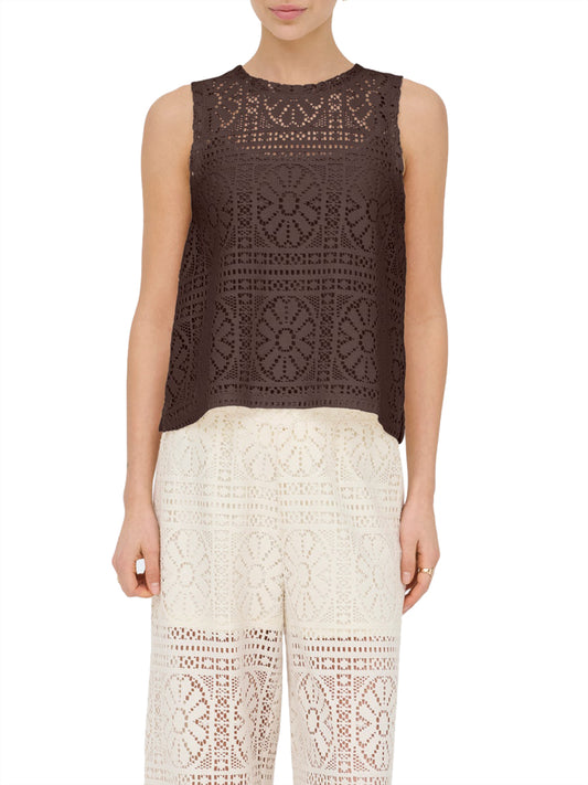 Canotta Onllian Lace Tank Only - Marrone