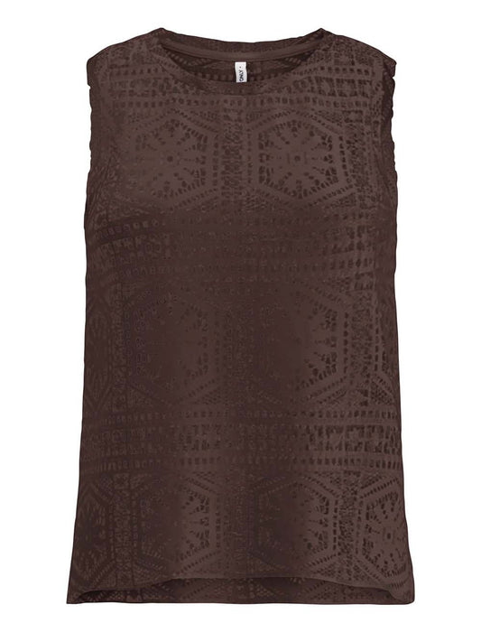 Canotta Onllian Lace Tank Only - Marrone