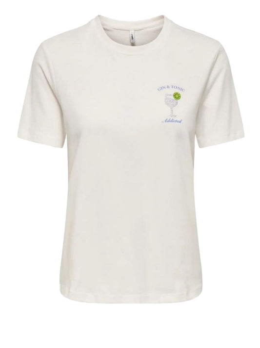 T-Shirt Onlpolly Only - Bianco