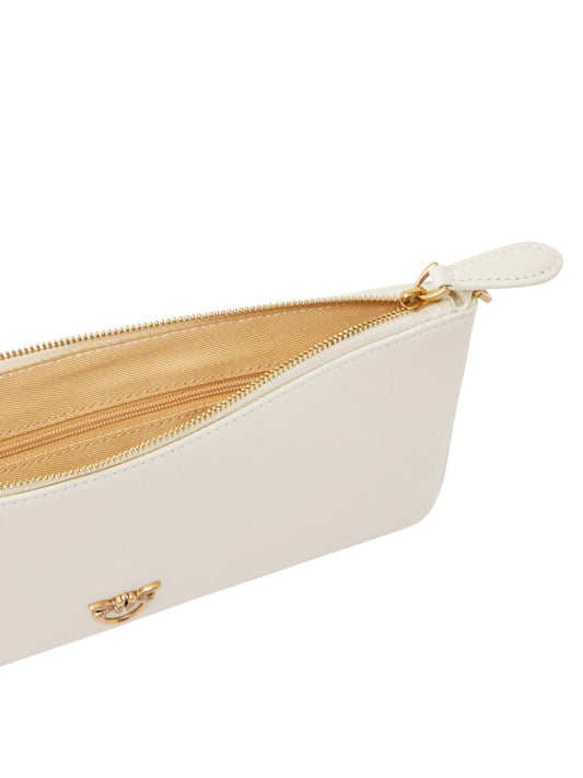 PINKO Borsa A Tracolla Pinko Horizontal Flat Bag in pelle Bianco Oro BIANCO/ORO