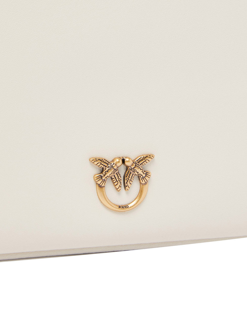 PINKO Borsa A Tracolla Pinko Horizontal Flat Bag in pelle Bianco Oro BIANCO/ORO