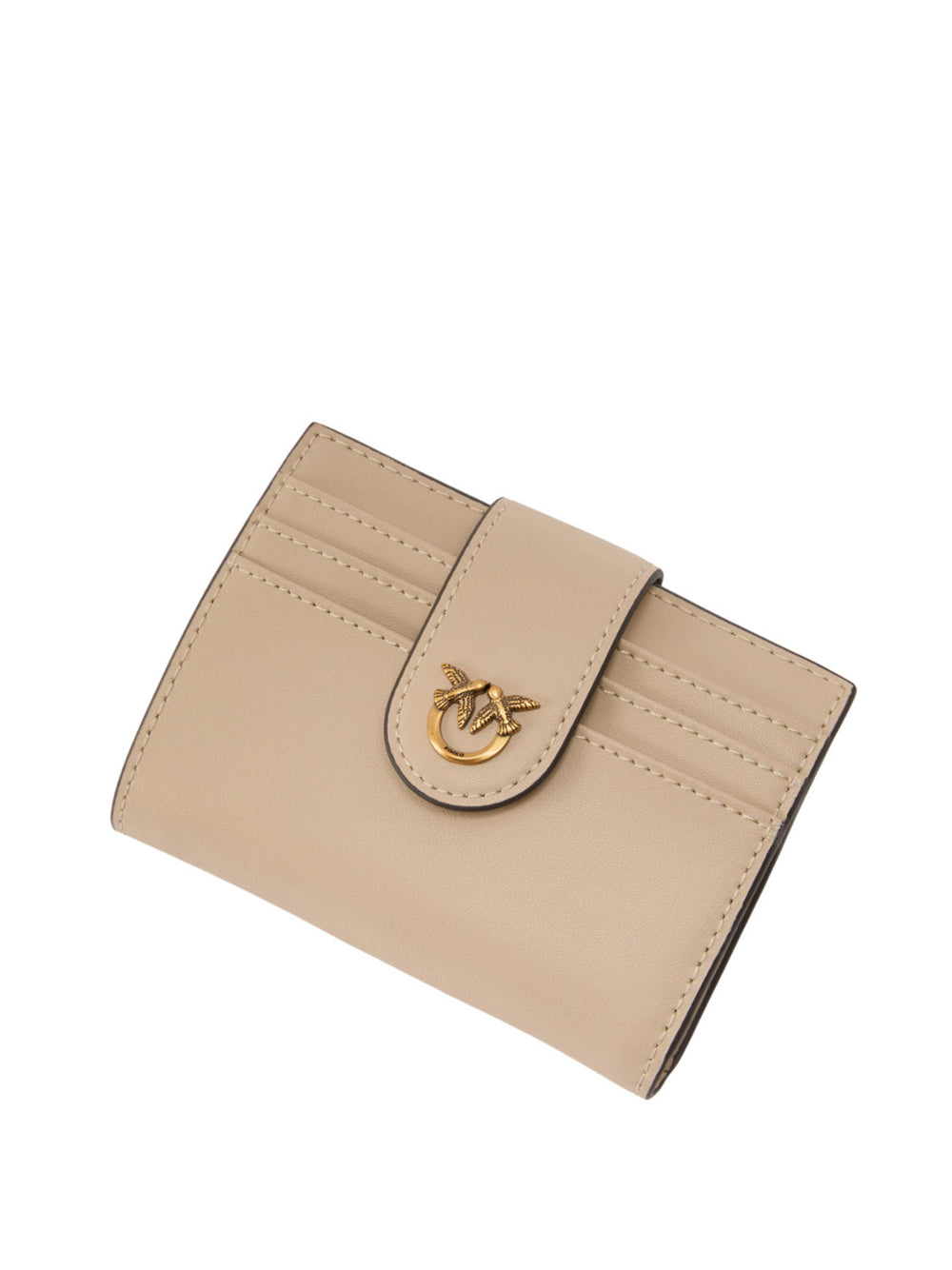 PINKO Portafoglio Pinko Piccolo In Pelle Liscia Con Logo Beige Oro BEIGE/ORO