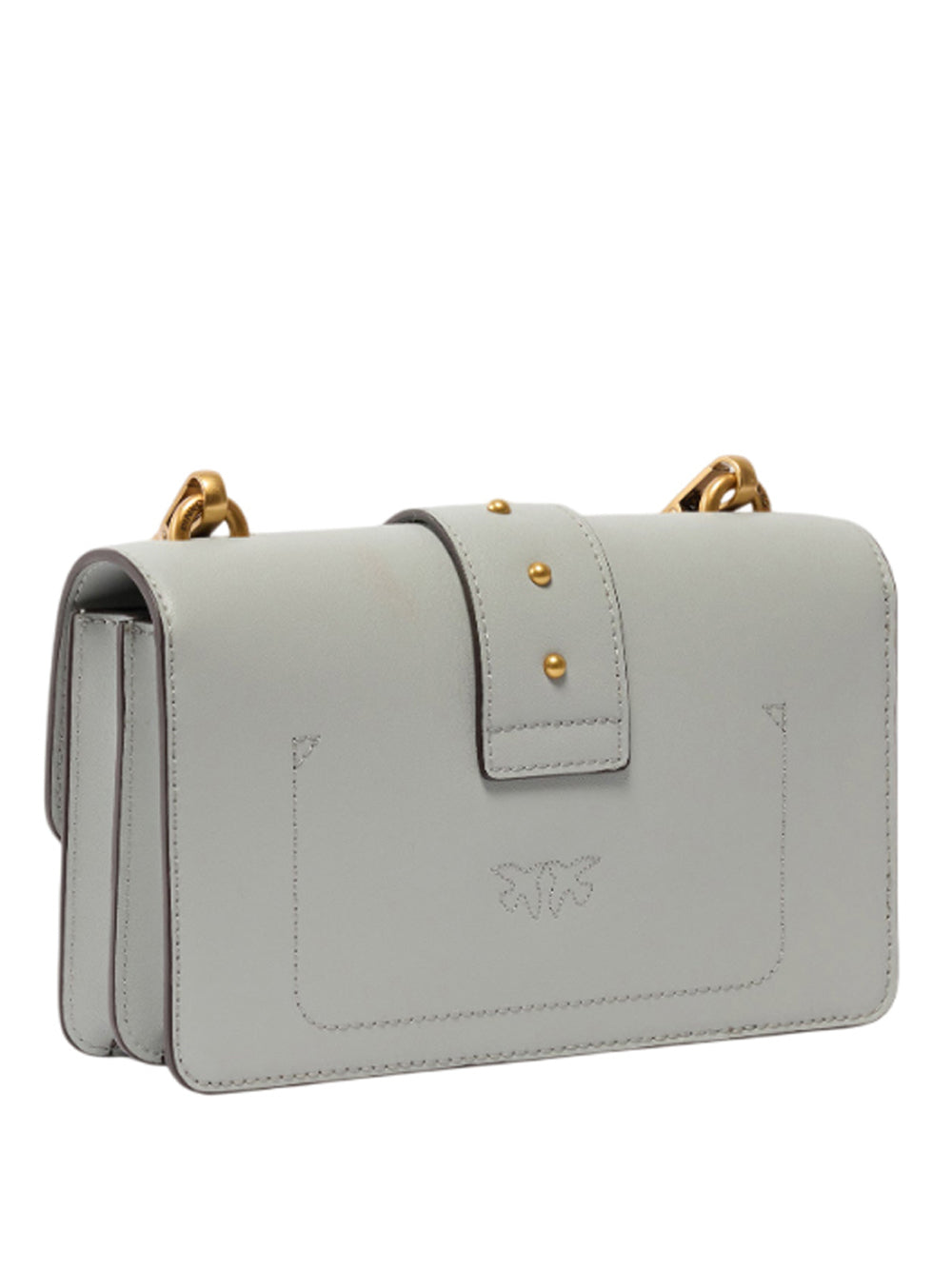 PINKO Borsa A Tracolla Pinko Piccola Love Bag One In Pelle Grigio Oro GRIGIO/ORO