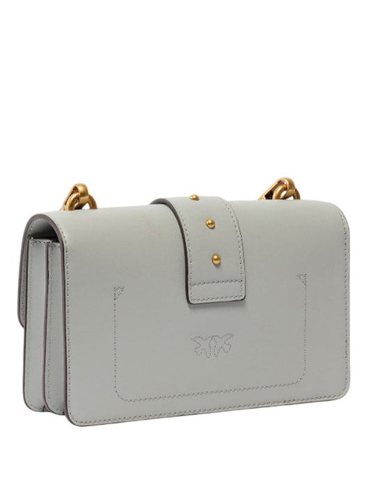 PINKO Borsa A Tracolla Pinko Piccola Love Bag One In Pelle Grigio Oro GRIGIO/ORO