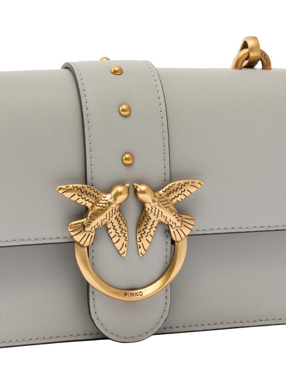 PINKO Borsa A Tracolla Pinko Piccola Love Bag One In Pelle Grigio Oro GRIGIO/ORO
