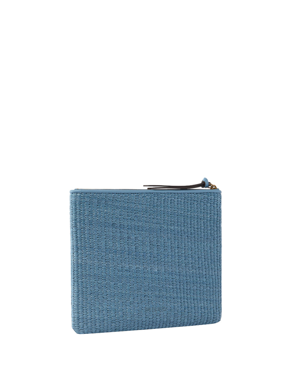 PINKO Pochette Pinko In Rafia Con Logo Love Birds - Blu BLUE