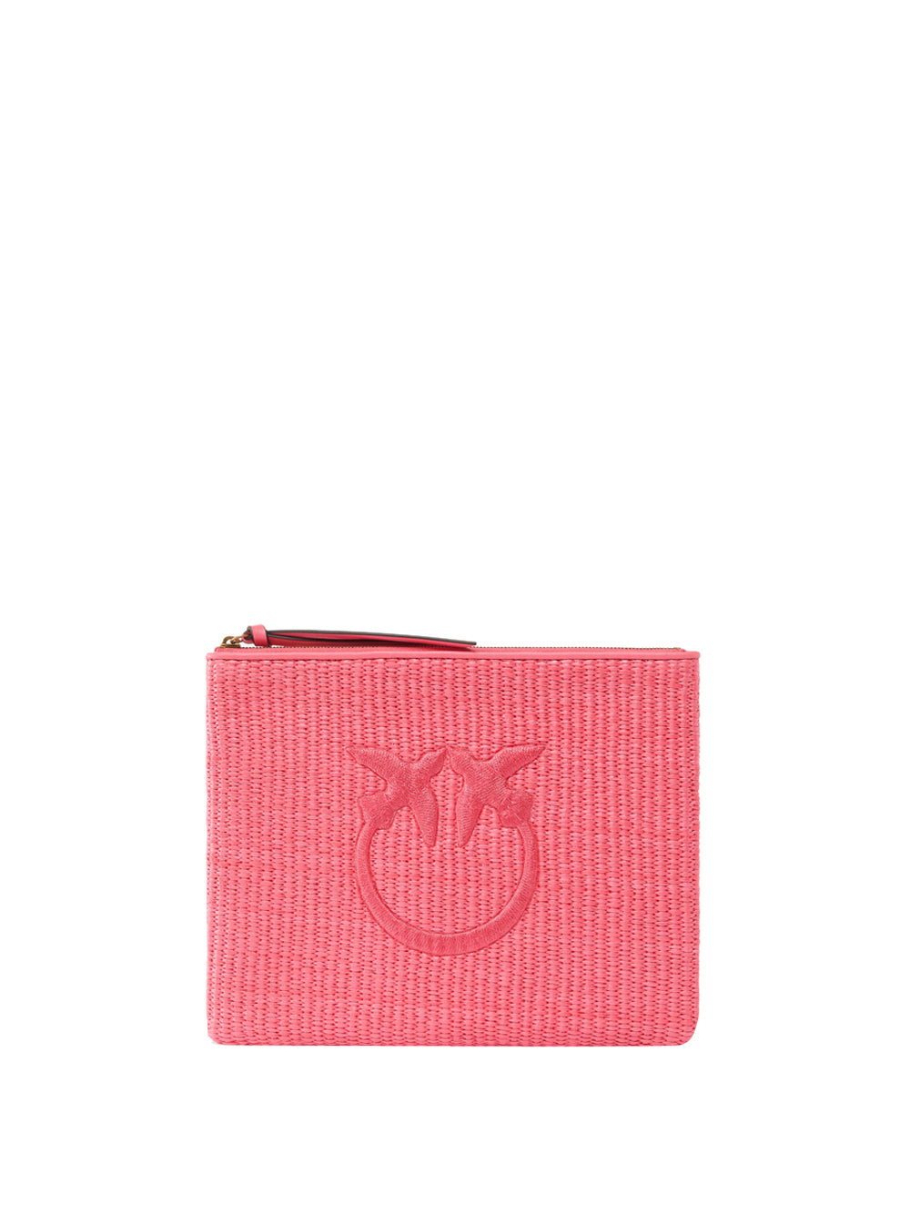 PINKO Pochette Pinko In Rafia Con Logo Love Birds - Fucsia Fucsia