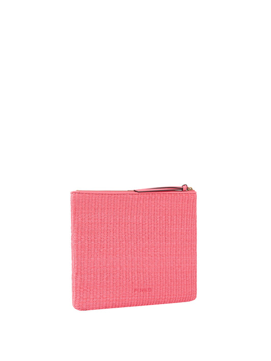 PINKO Pochette Pinko In Rafia Con Logo Love Birds - Fucsia Fucsia