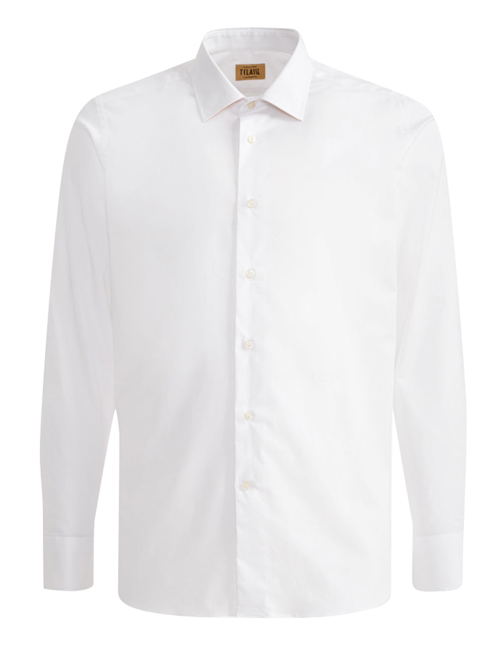 PRIMA CLASSE Alviero Martini Camicia Slim In Cotone Stretch Con Toppe - Bianca Bianco