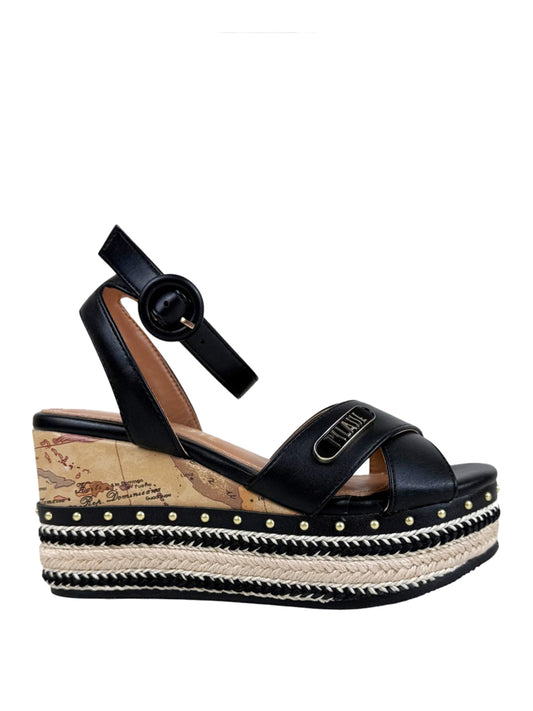 PRIMA CLASSE Alviero Martini Sandalo Zeppa Nero Nero