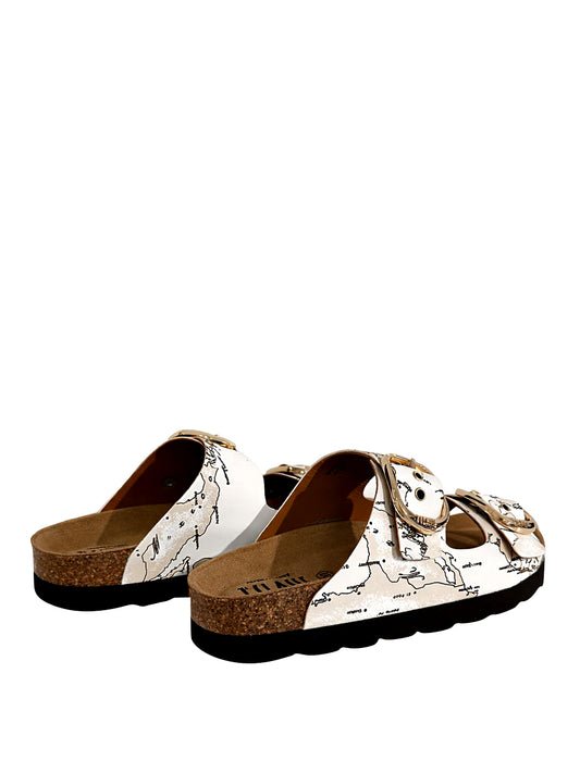 PRIMA CLASSE Alviero Martini Ciabatta Doppia Fascia Bianco Bianco