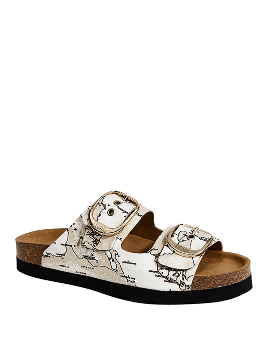 PRIMA CLASSE Alviero Martini Ciabatta Doppia Fascia Bianco Bianco