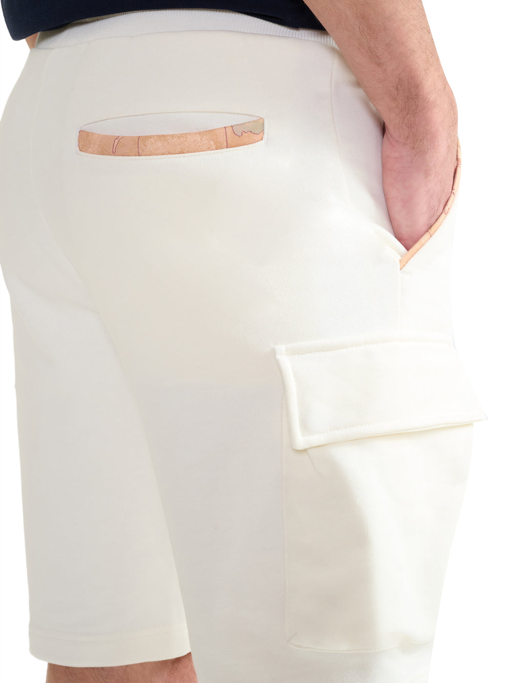 PRIMA CLASSE Alviero Martini Bermuda In Felpa Di Cotone Bianco Pastello Bianco Pastello