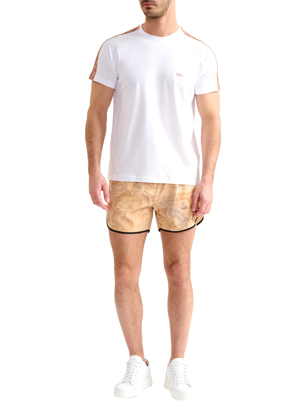 PRIMA CLASSE BEACH Alviero Martini Boxer Corto Geo Classic - Beige Nero+Geo Classico