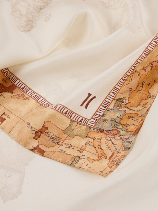 PRIMA CLASSE FLASH Foulard Alviero Martini Geo Mix In Seta 70x70 Bianco Bianco