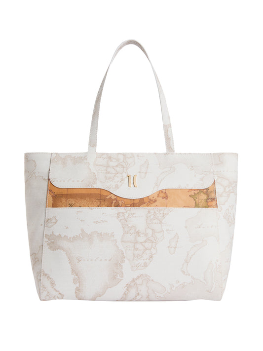 PRIMA CLASSE FLASH Borsa Shopper Prima Classe White Geo Mix - Bianca Bianco