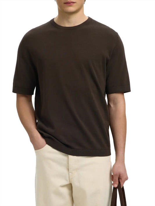 SELECTED T-Shirt Slhtorino Selected - Marrone Marrone