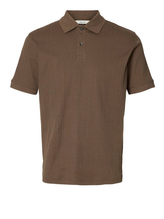 SELECTED Polo Slhcole Rib Selected - Cioccolato Cioccolato