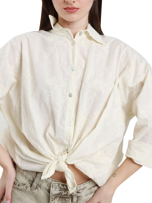 SUSY MIX Camicia Casual Ricamo Susy Mix - Burro BURRO