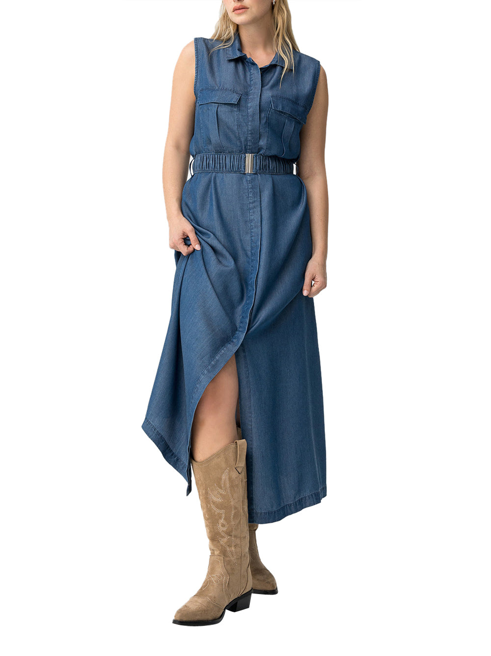 TIFFOSI Abito Midi Tiffosi Lichiony - Denim DENIM