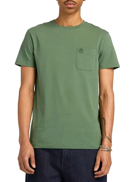 TIMBERLAND Timberland T-Shirt Dunstan River Chest Pocket Short Sleeve Verde Myrtle