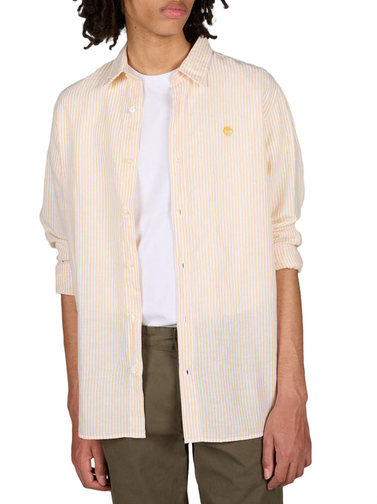 TIMBERLAND Timberland Camicia Mill Brook Linen Striped Regular - Bianco Giallo Yolk Yellow Yd