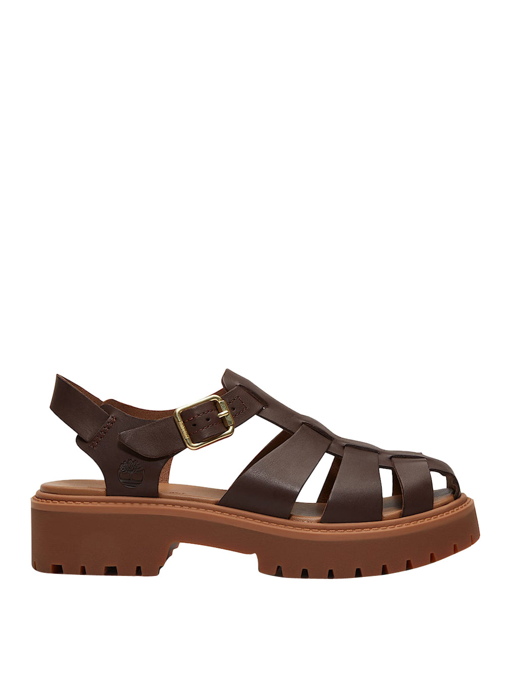 TIMBERLAND Timberland Sandalo Fisherman con Plateau Stone Street da Donna Marrone Scuro Dark Brown Full Grain