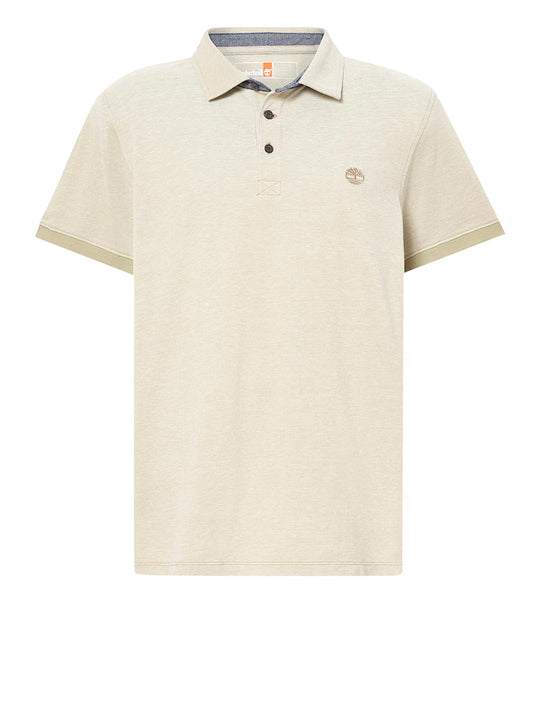 TIMBERLAND Polo Timberland Oxford a Maniche Corte Baboosic Brook da Uomo in Beige Sage