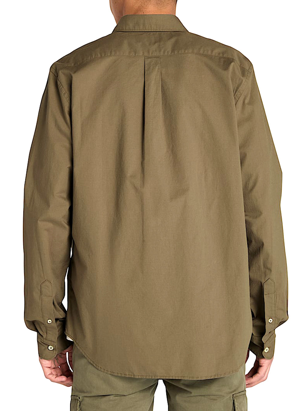 TIMBERLAND Timberland Camicia a Maniche Lunghe in Popeline Elasticizzato da Uomo Verde CASSEL EARTH